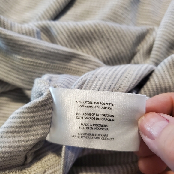 ORVIS Grey Knit Striped Long Sleeve Shirt Size Large, casual, comfy - Picture 5 of 5